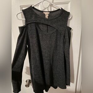 Women's Black Cold Shoulder Top